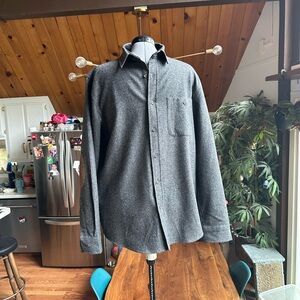 Men’s Pendleton Gray Wool Button-Up Shirt, Size L